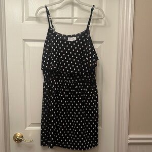 Elle Dress in Black with White Dots NWOT